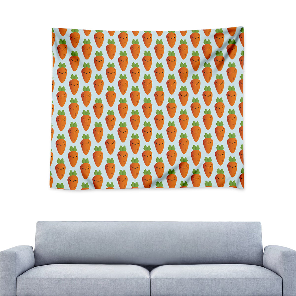Smiling Carrot Pattern Print Tapestry