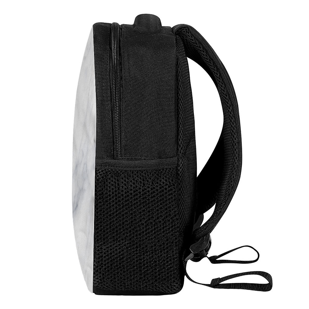Smoke Grey Marble Print Casual Backpack