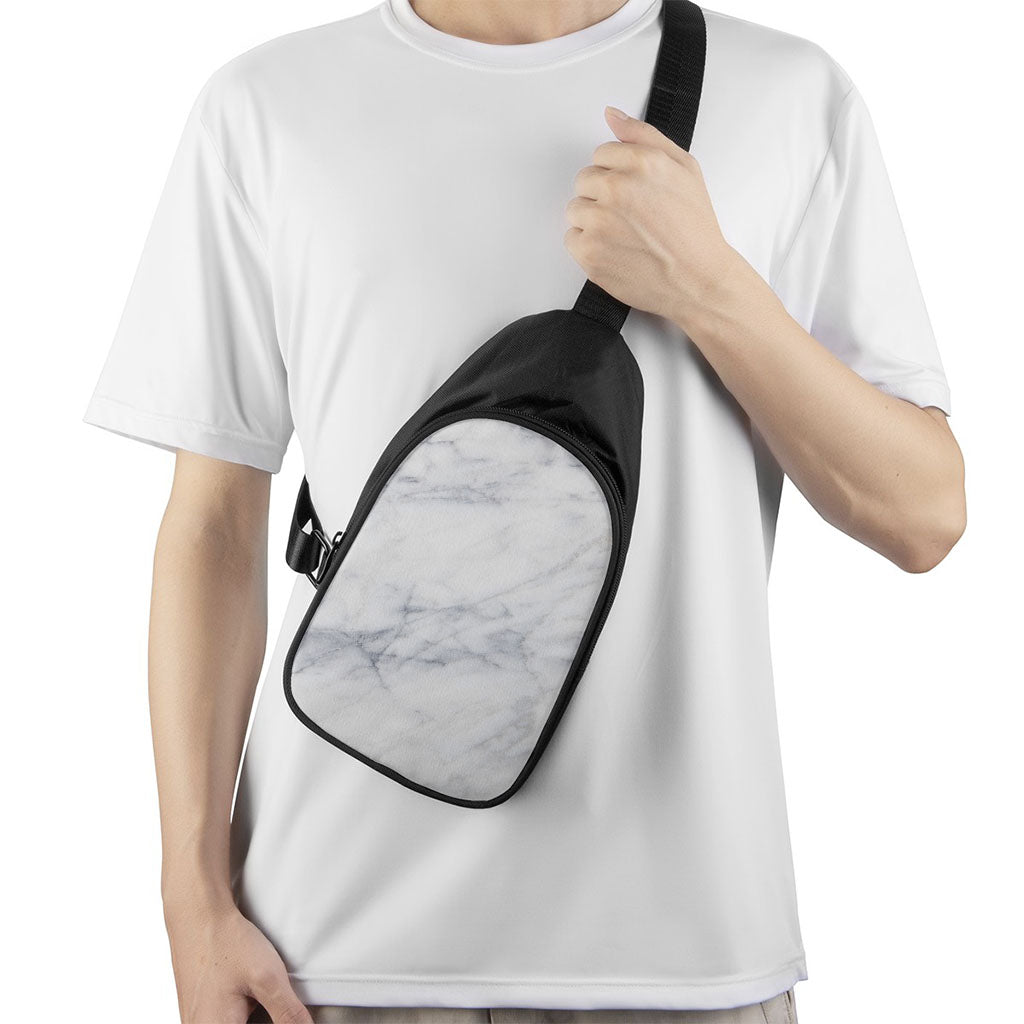 Smoke Grey Marble Print Chest Bag