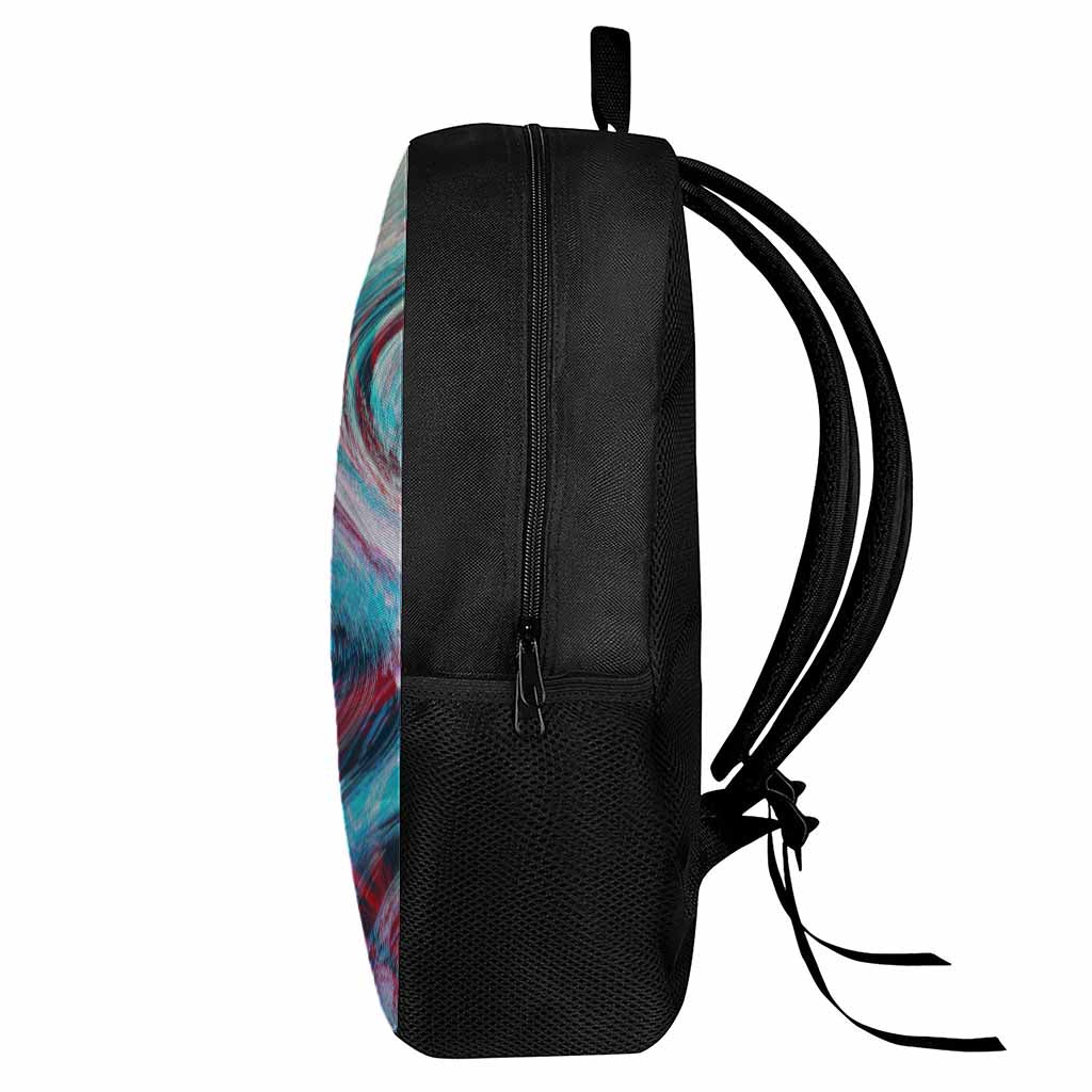Smoke Psychedelic Trippy Print 17 Inch Backpack