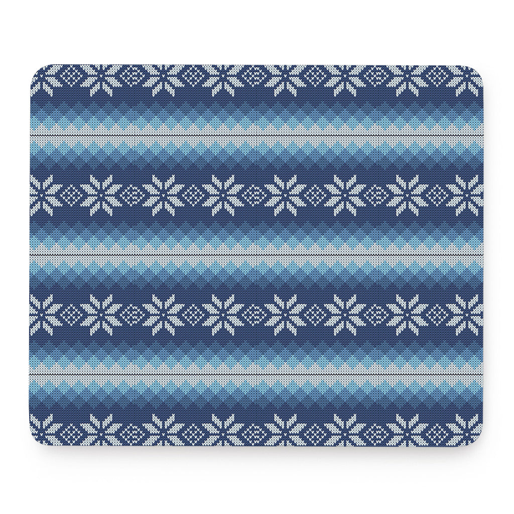 Snow Flower Knitted Pattern Print Mouse Pad