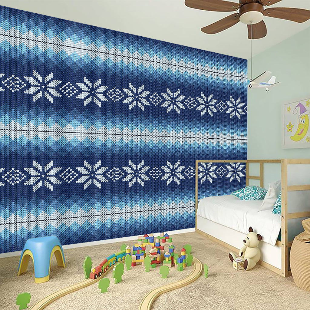 Snow Flower Knitted Pattern Print Wall Sticker
