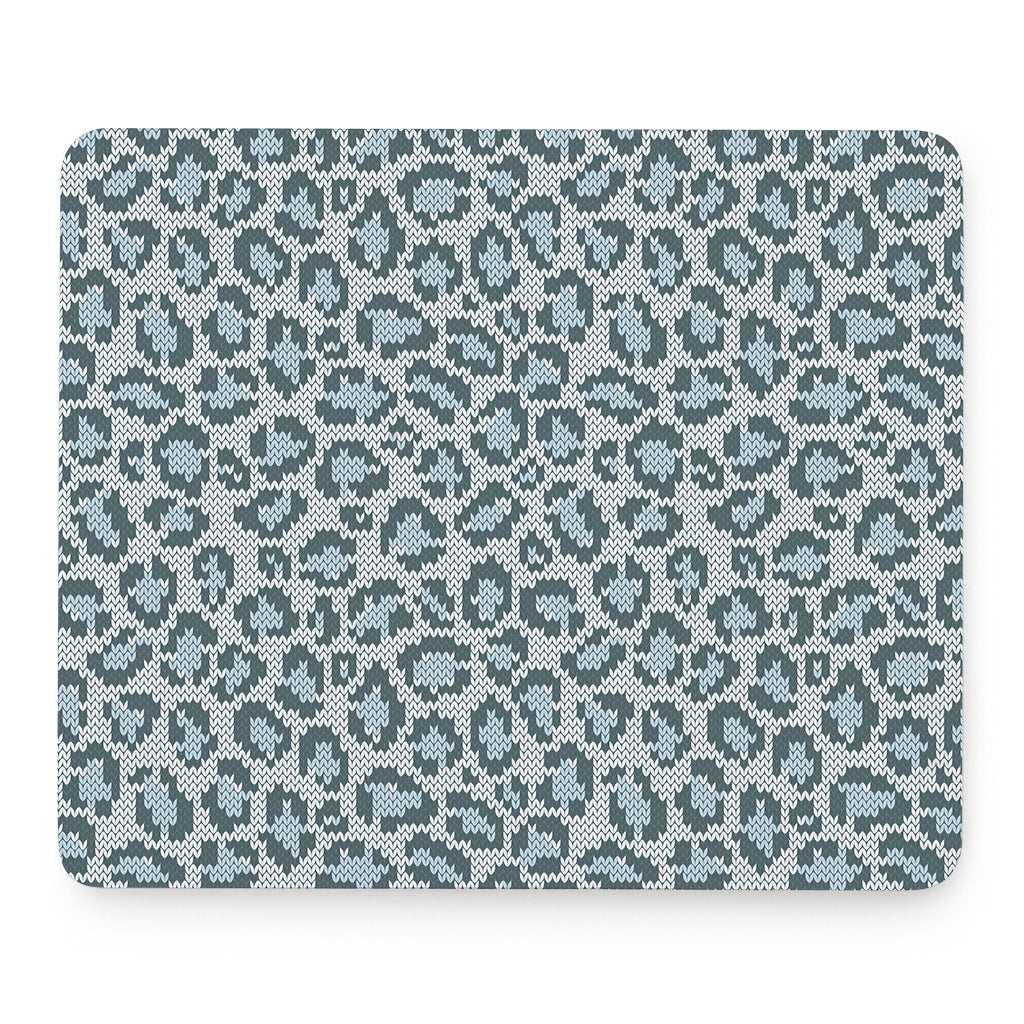 Snow Leopard Knitted Pattern Print Mouse Pad