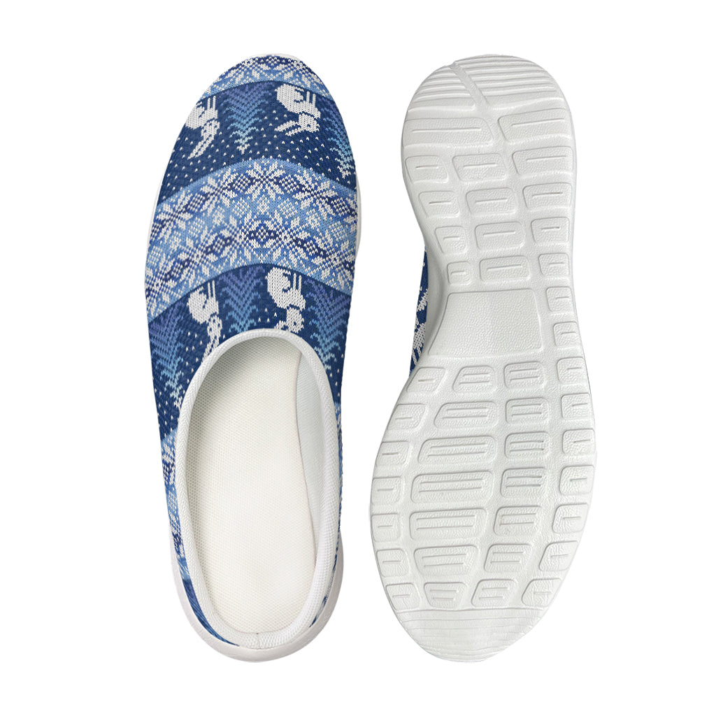 Snow Rabbit Knitted Pattern Print Mesh Casual Shoes