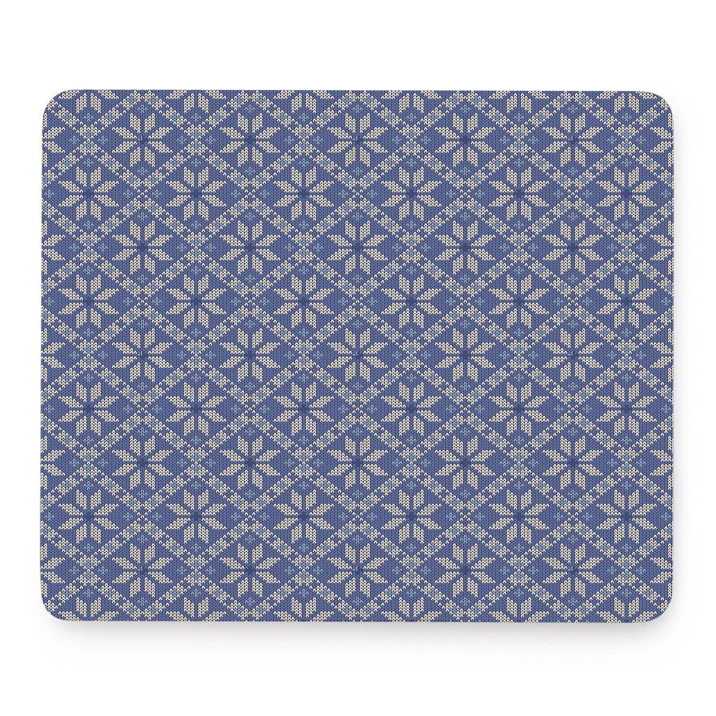 Snowflakes Knitted Pattern Print Mouse Pad