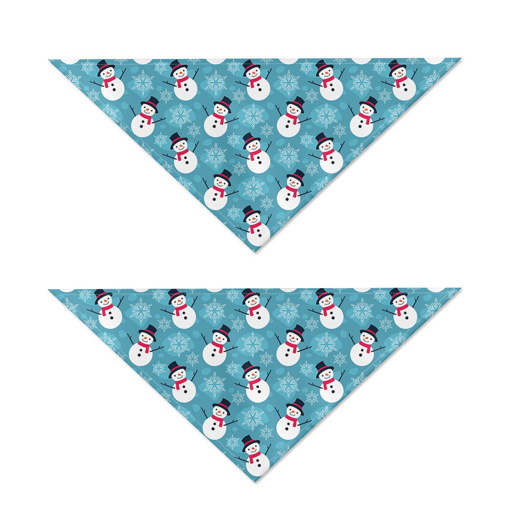 Snowman And Snowflake Pattern Print Dog Bandana