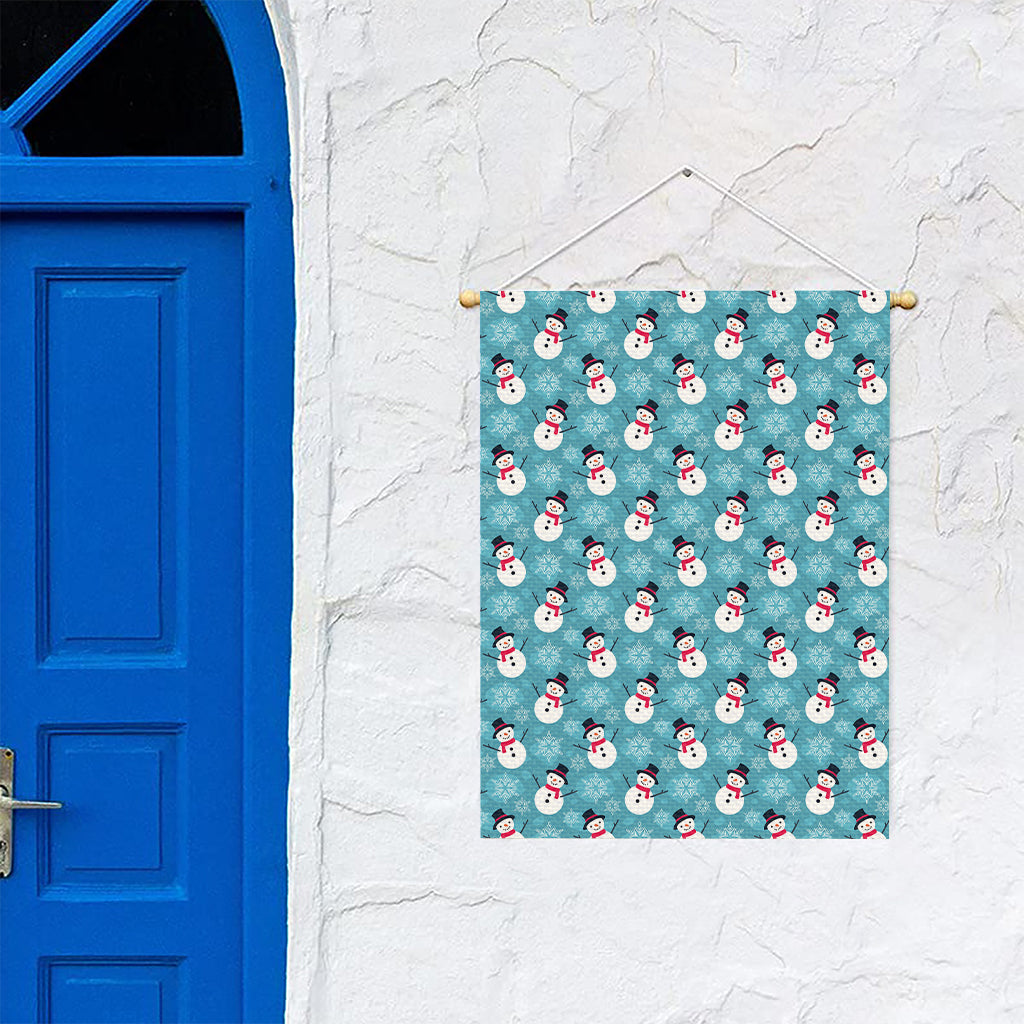 Snowman And Snowflake Pattern Print Garden Flag