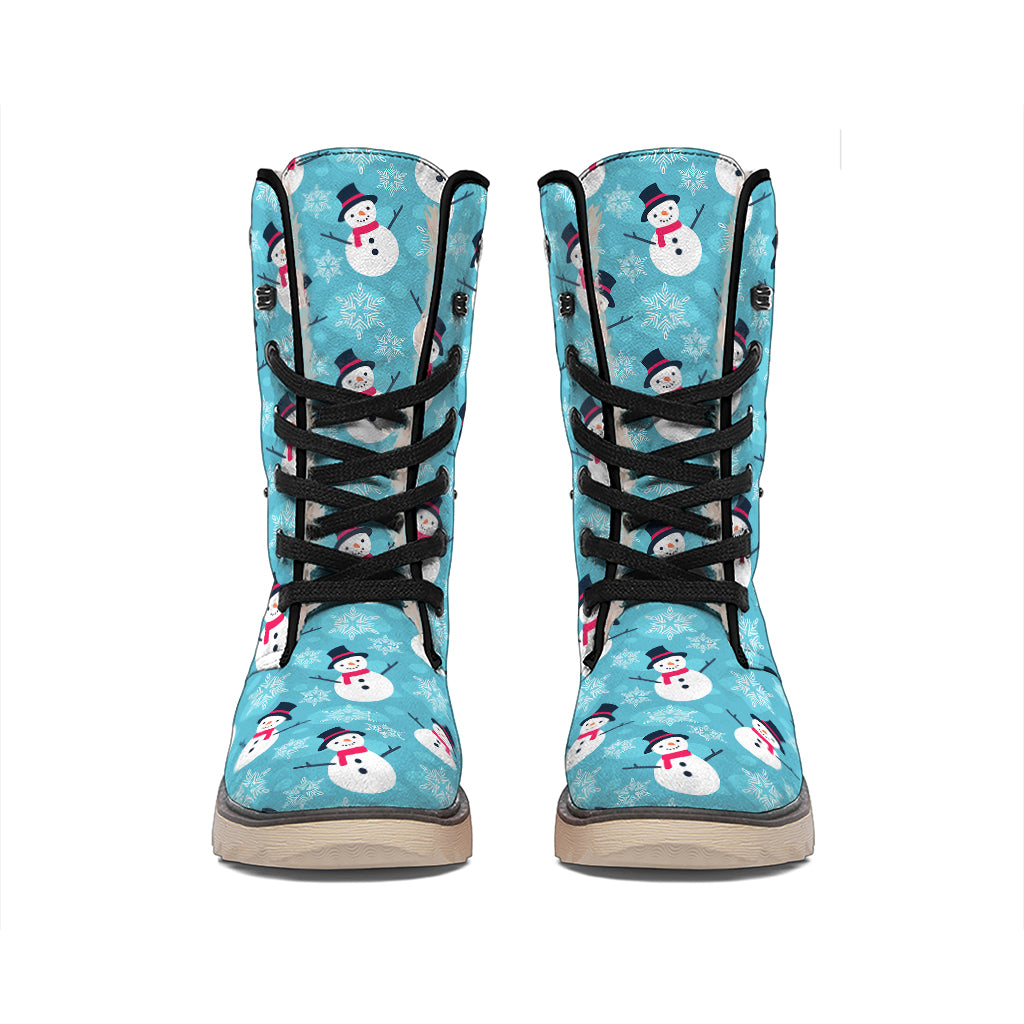 Snowman And Snowflake Pattern Print Winter Boots