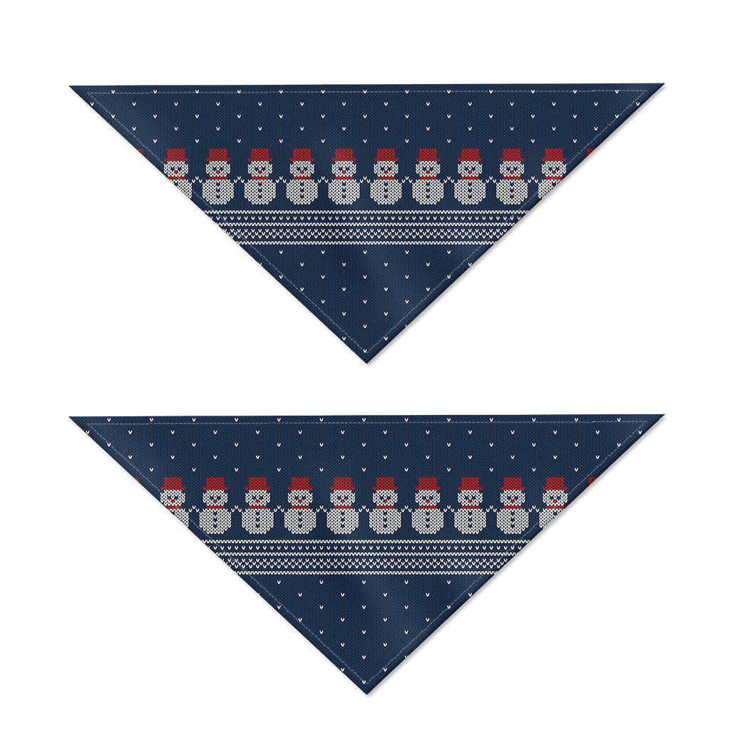 Snowman Knitted Pattern Print Dog Bandana