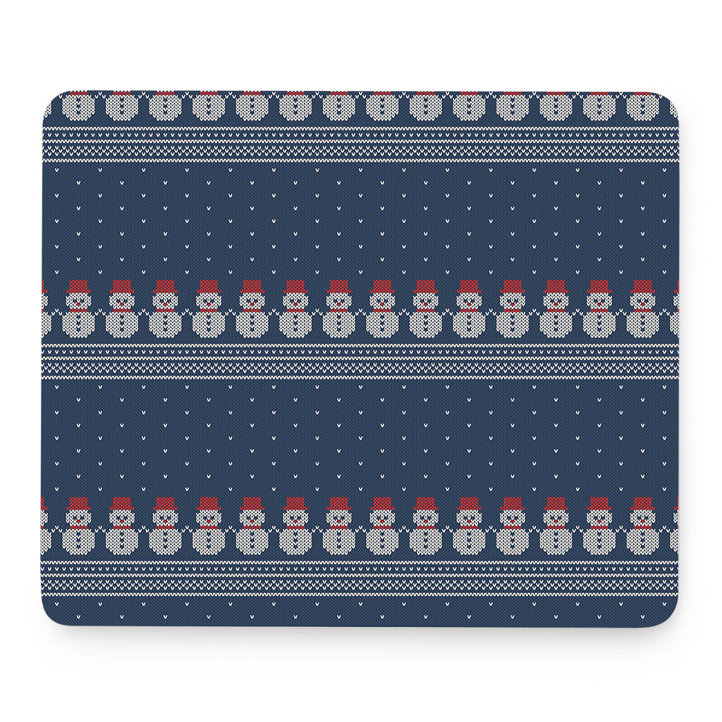 Snowman Knitted Pattern Print Mouse Pad