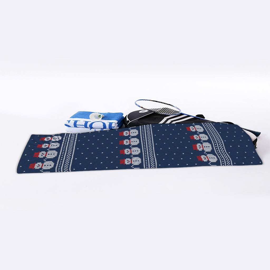 Snowman Knitted Pattern Print Sports Towel