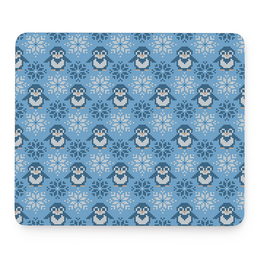 Snowy Penguin Knitted Pattern Print Mouse Pad