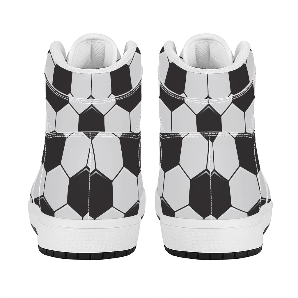 Soccer Ball Print High Top Leather Sneakers