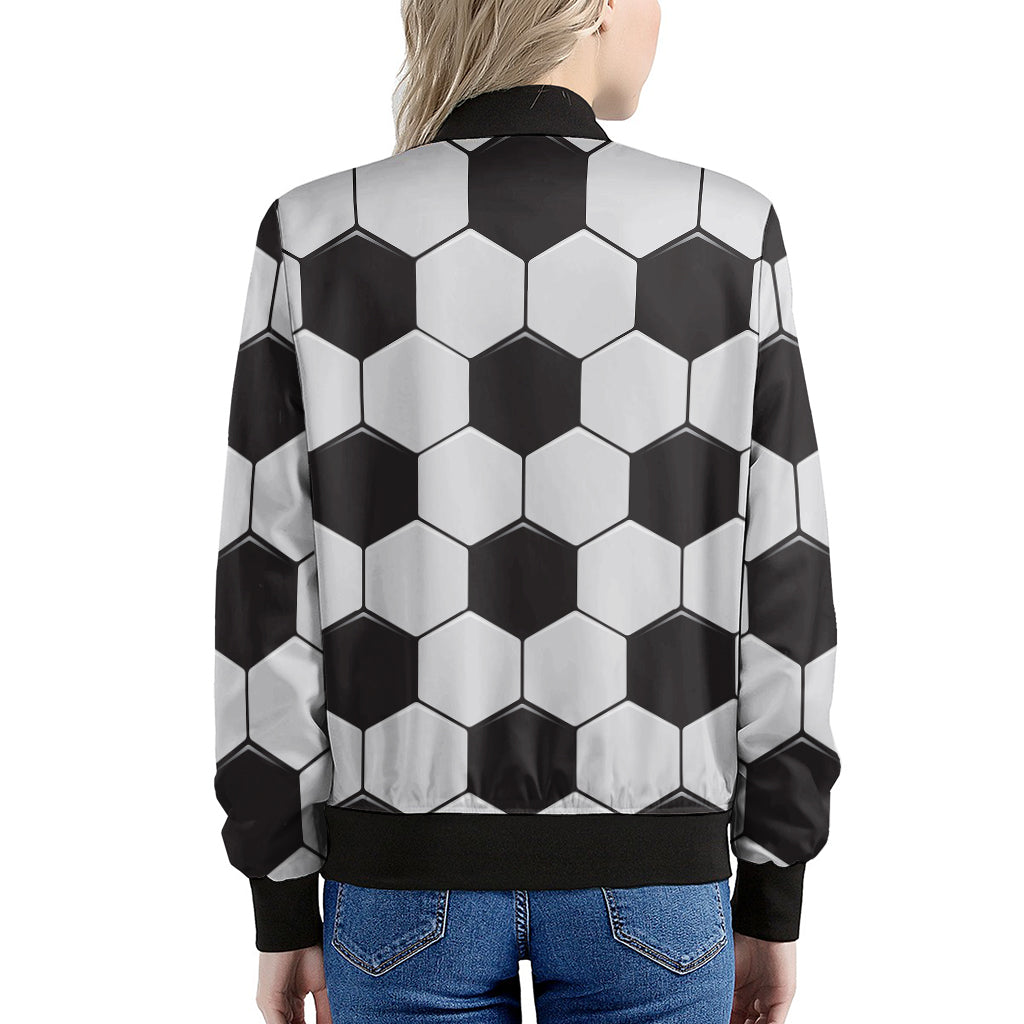 Soccer Ball Print Women's Bomber Jacket