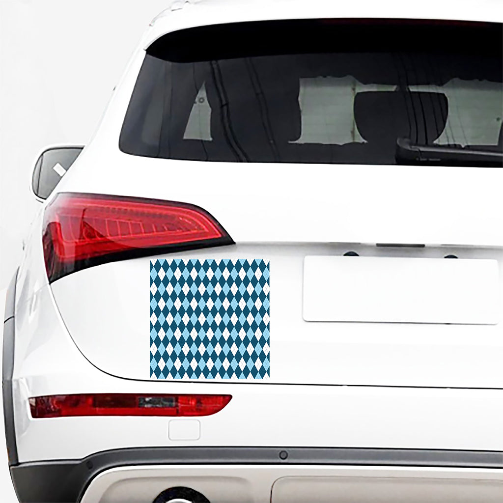 Soft Blue Argyle Pattern Print Car Sticker