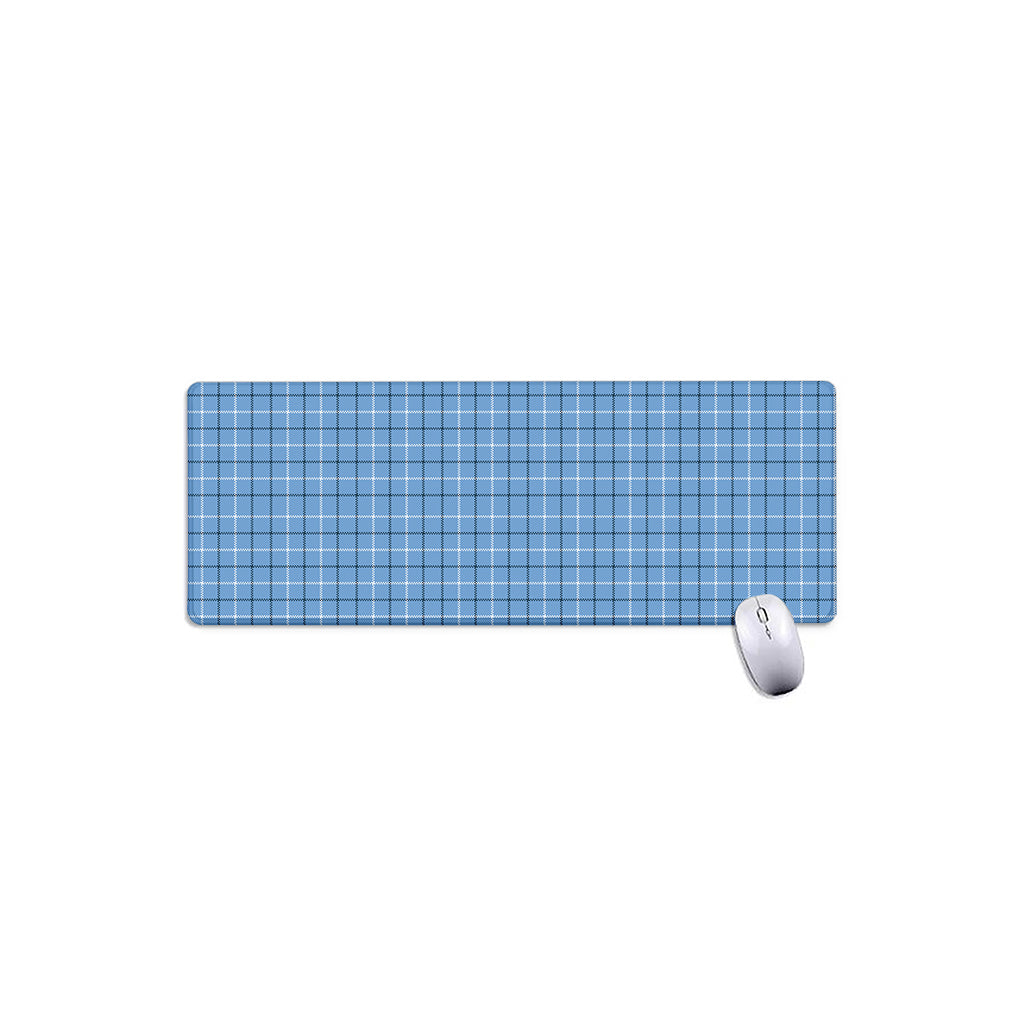 Solf Blue Tattersall Pattern Print Extended Mouse Pad