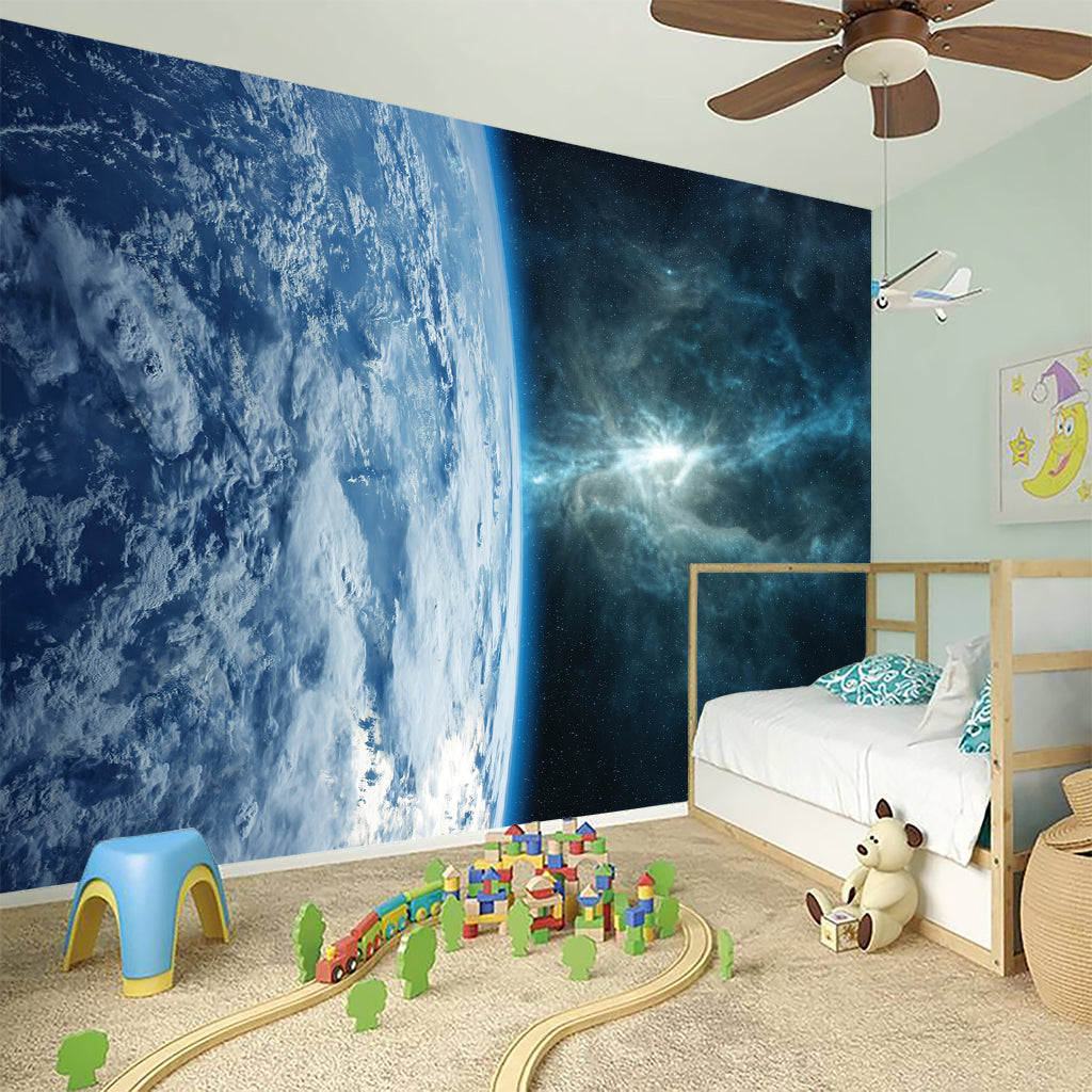Space And Earth Print Wall Sticker