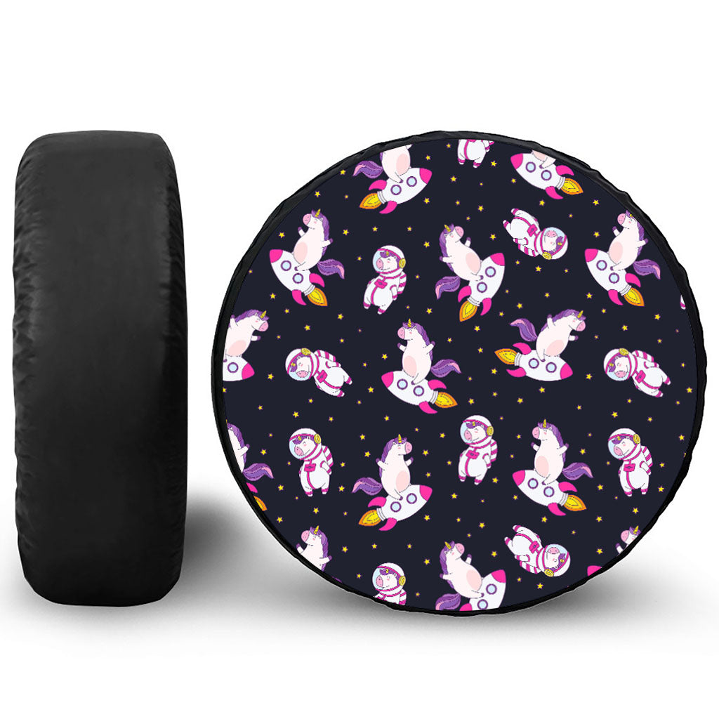 Space Astronaut Unicorn Pattern Print Tire Cover