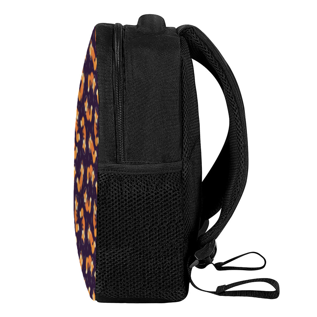 Space Fox Pattern Print Casual Backpack