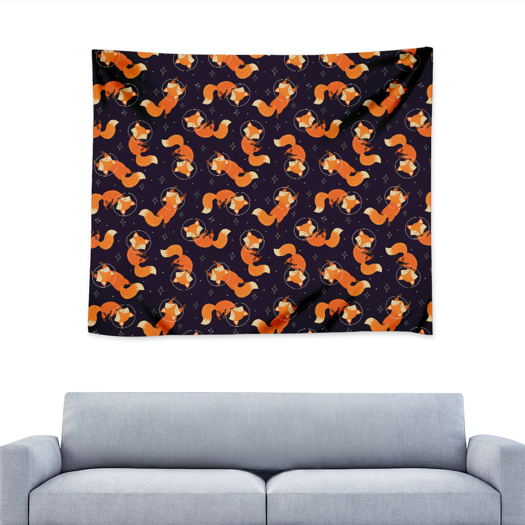 Space Fox Pattern Print Tapestry