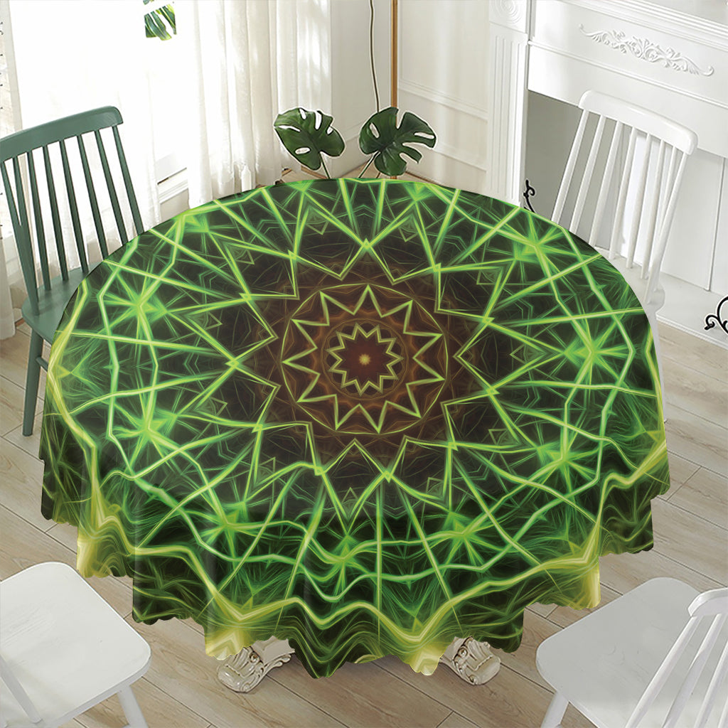 Sparkle Kaleidoscope Print Waterproof Round Tablecloth