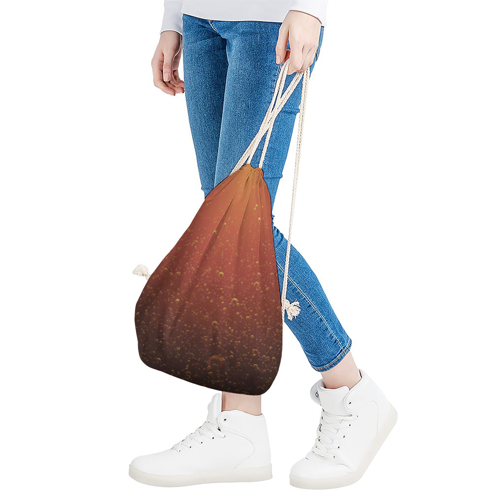 Sparkling Cola Print Drawstring Bag