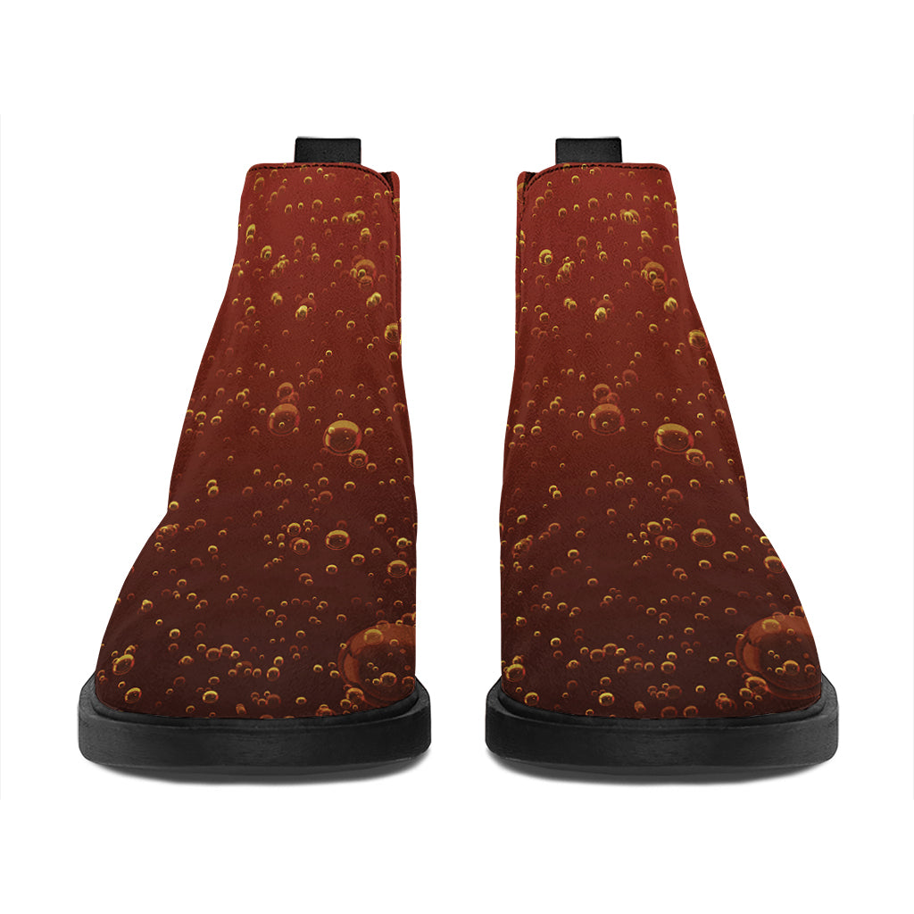 Sparkling Cola Print Flat Ankle Boots