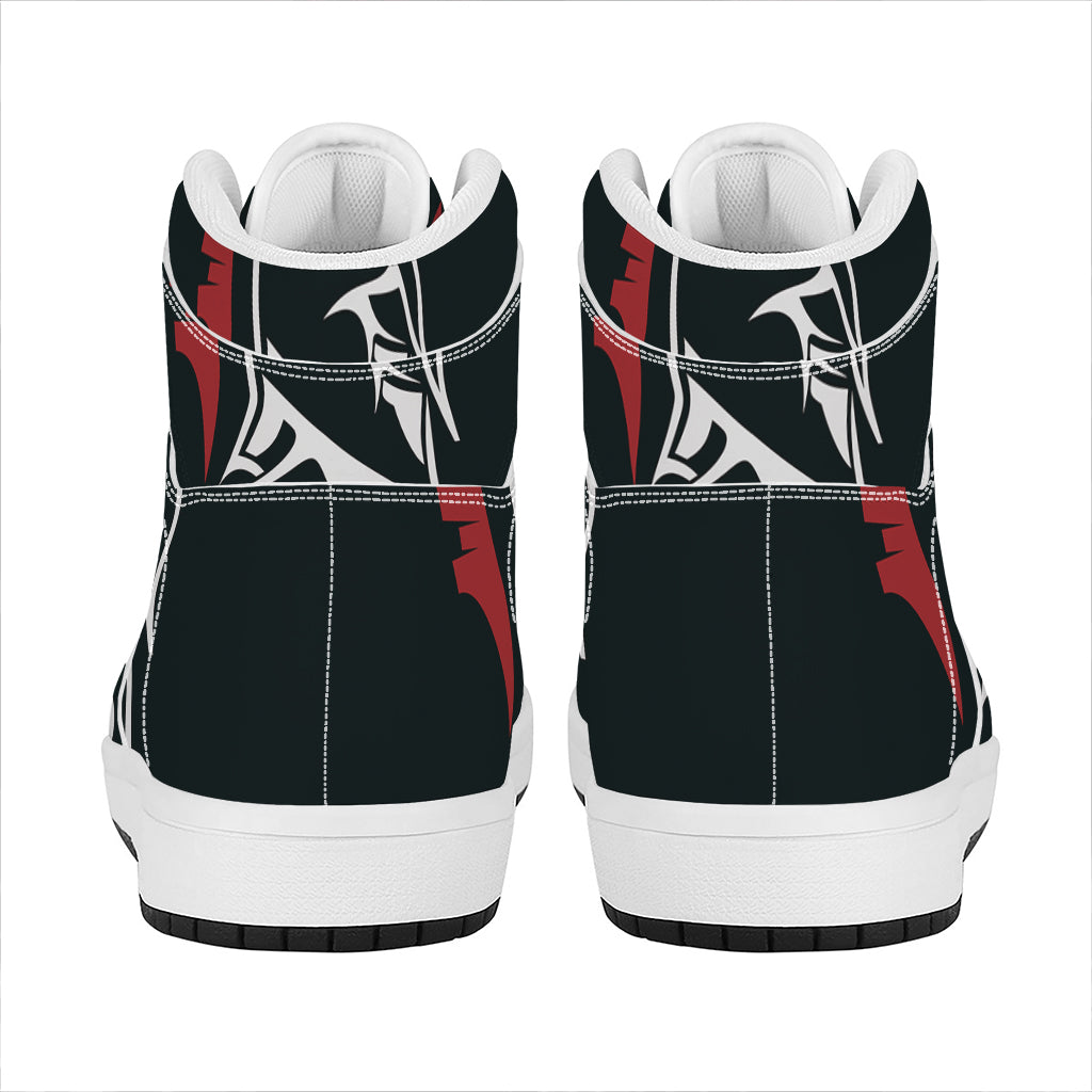 Spartan Molon Labe Print High Top Leather Sneakers