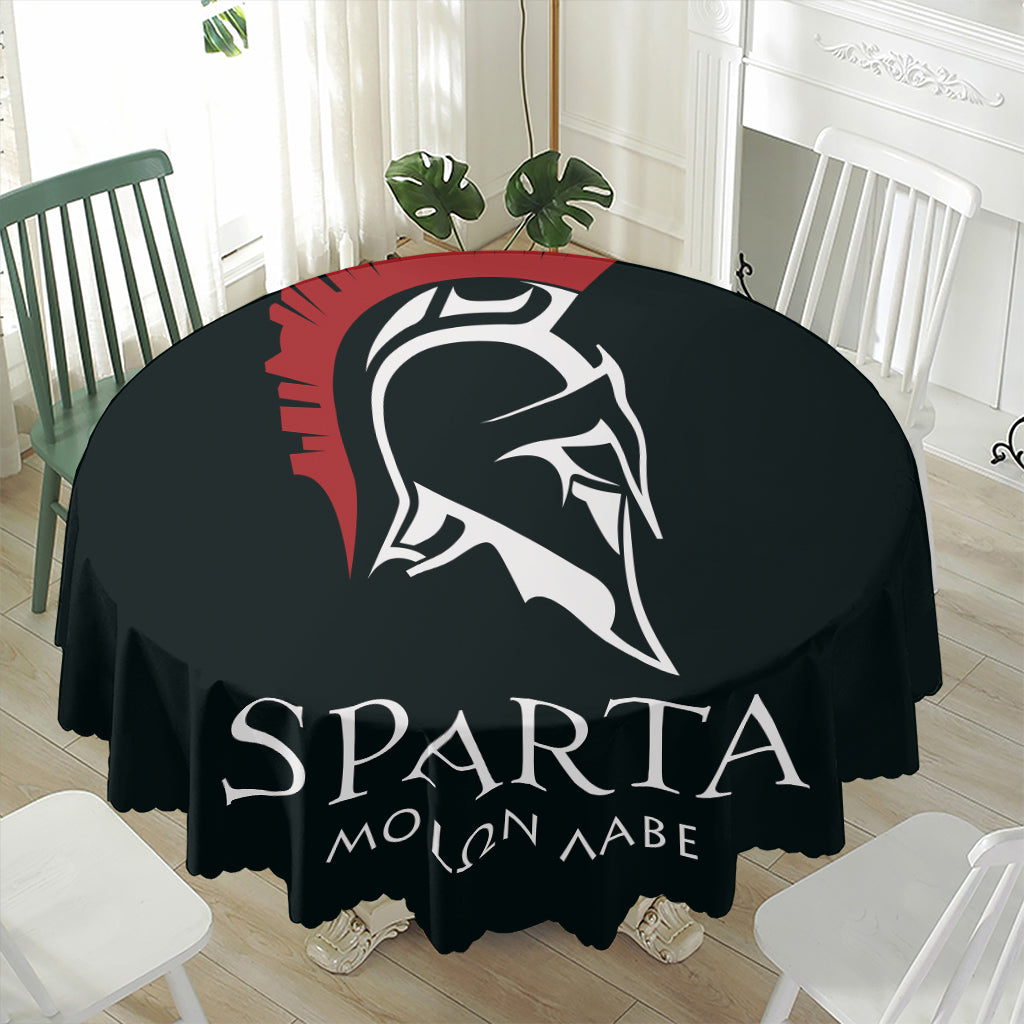 Spartan Molon Labe Print Waterproof Round Tablecloth