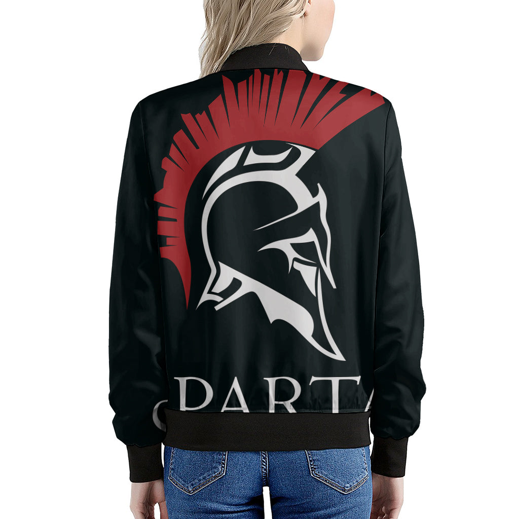 Spartan Molon Labe Print Women's Bomber Jacket
