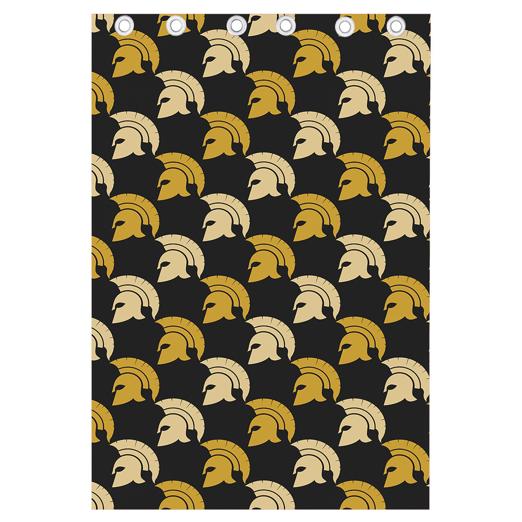 Spartan Warrior Helmet Pattern Print Curtain