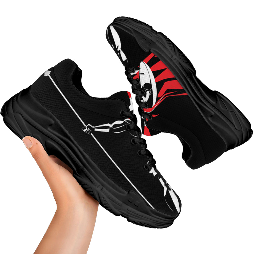 Spartan Warrior Print Black Chunky Shoes