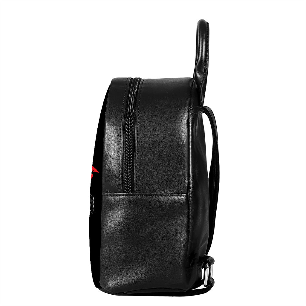 Spartan Warrior Print Leather Backpack