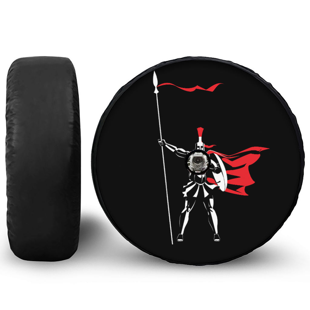 Spartan Warrior Print Tire Cover With Camera Hole