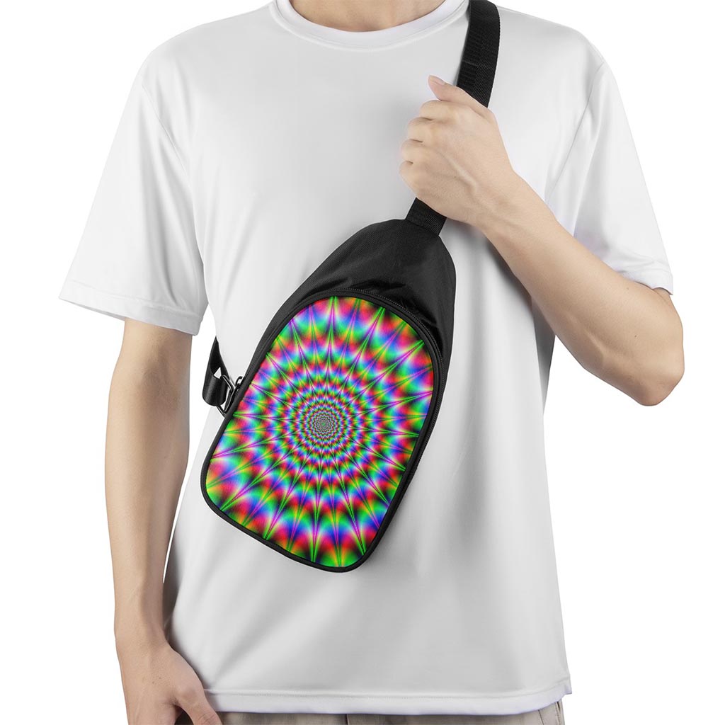 Spiky Psychedelic Optical Illusion Chest Bag