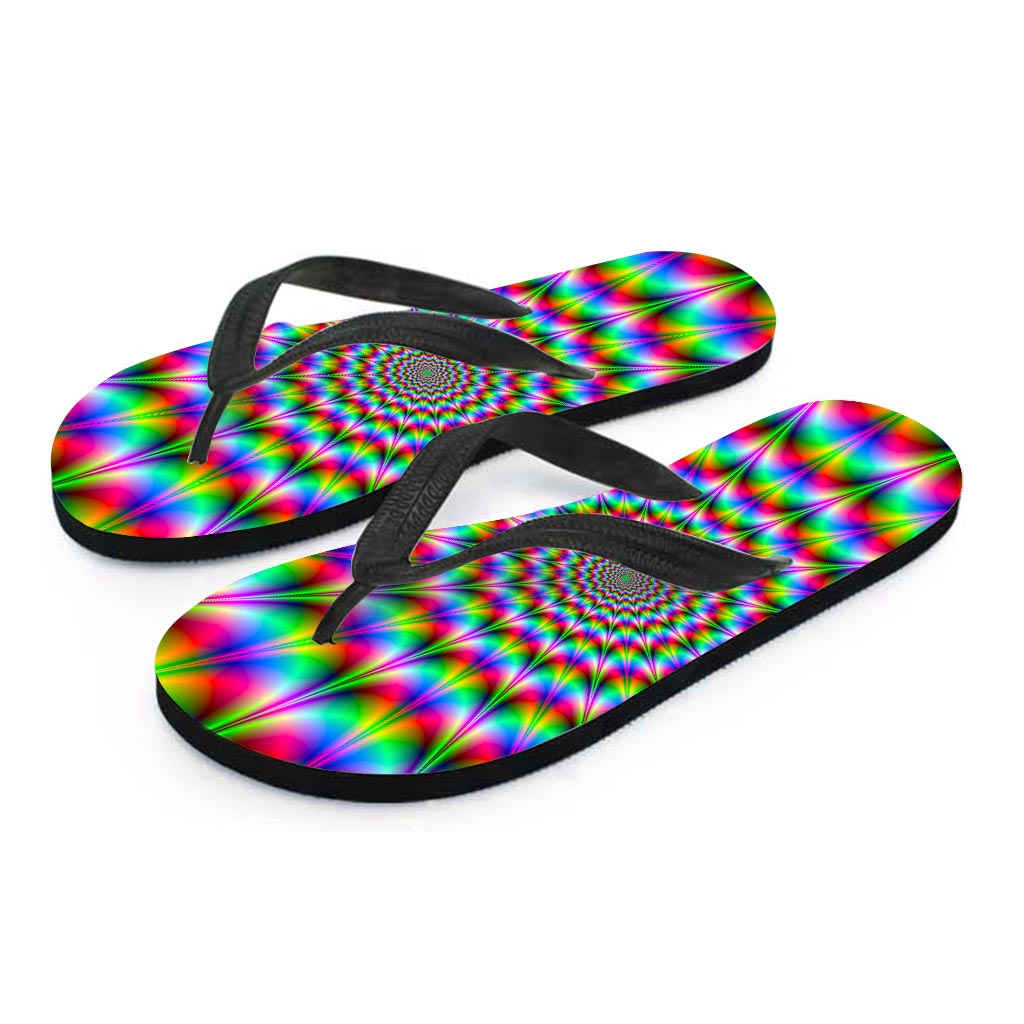 Spiky Psychedelic Optical Illusion Flip Flops