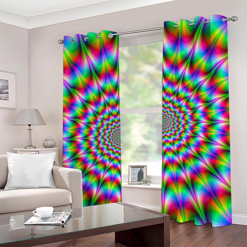 Spiky Psychedelic Optical Illusion Grommet Curtains