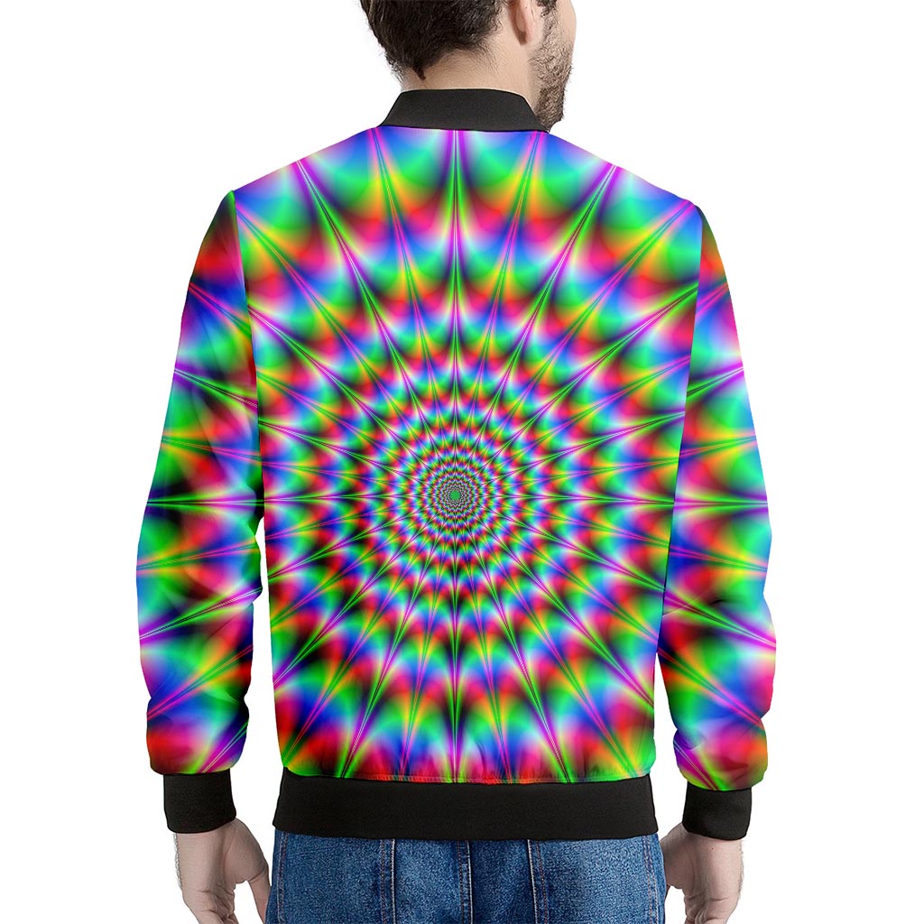 Yellow and purple spin illusion. Men's Bomber Jacket