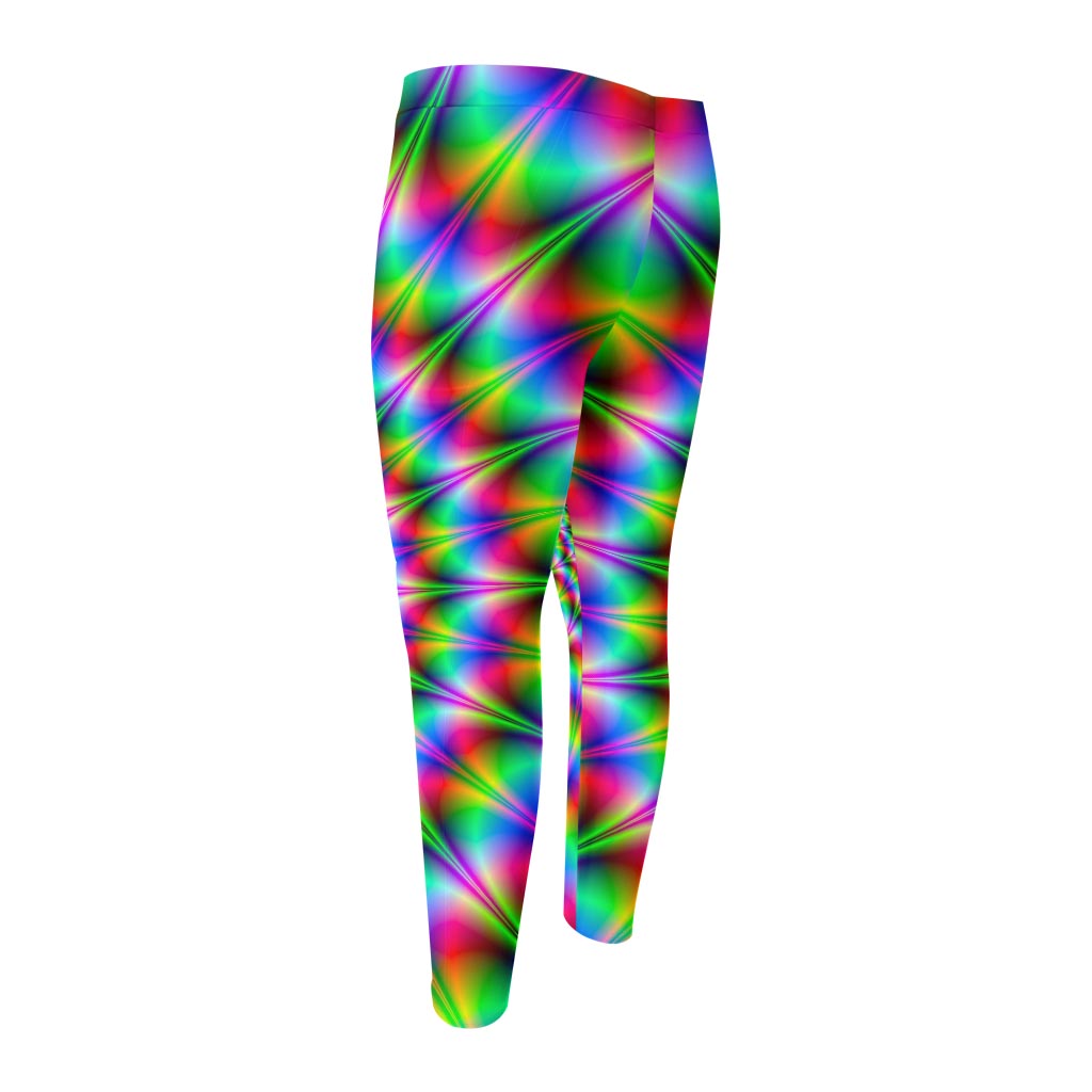 Spiky Psychedelic Optical Illusion Men's Compression Pants