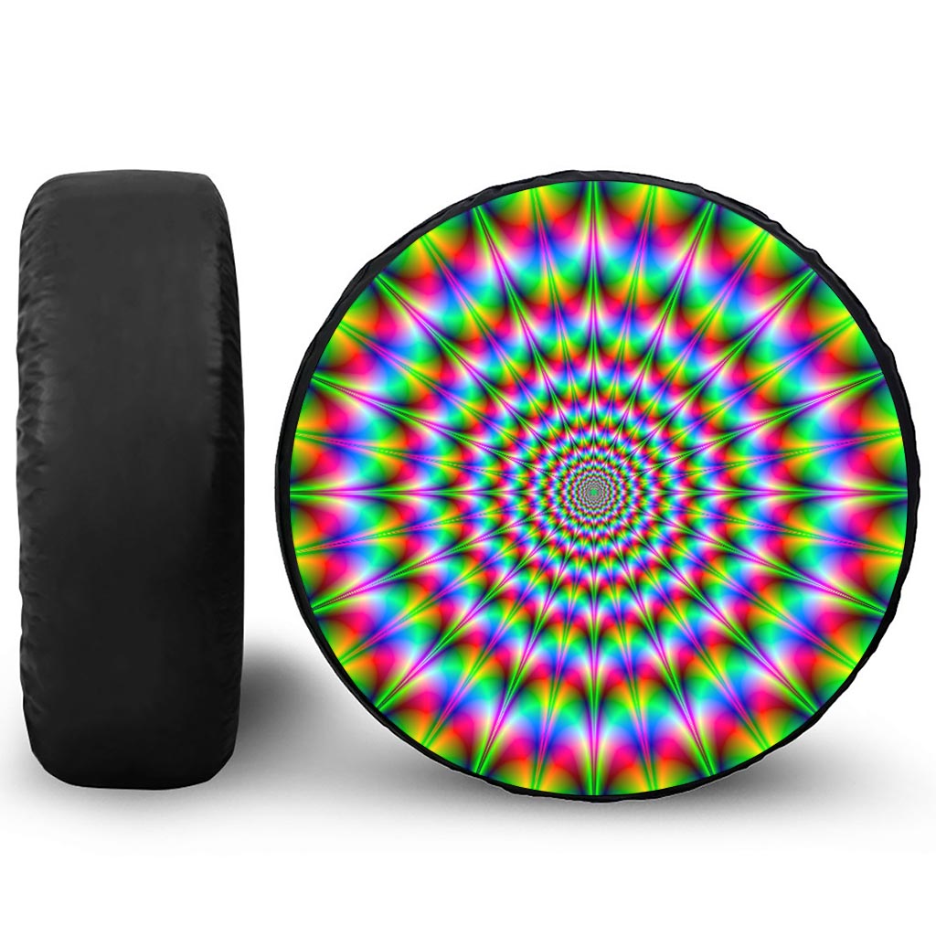 Spiky Psychedelic Optical Illusion Tire Cover