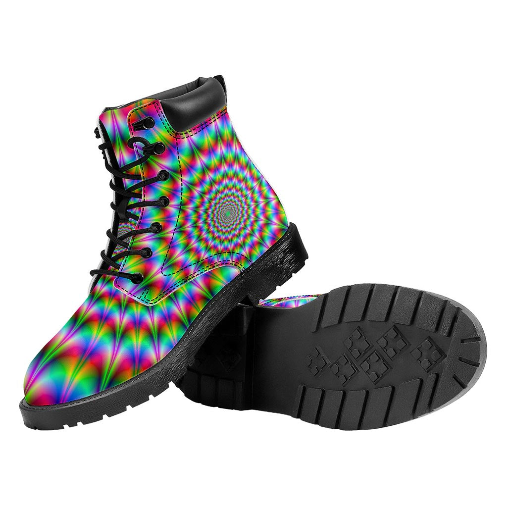 Spiky Psychedelic Optical Illusion Work Boots