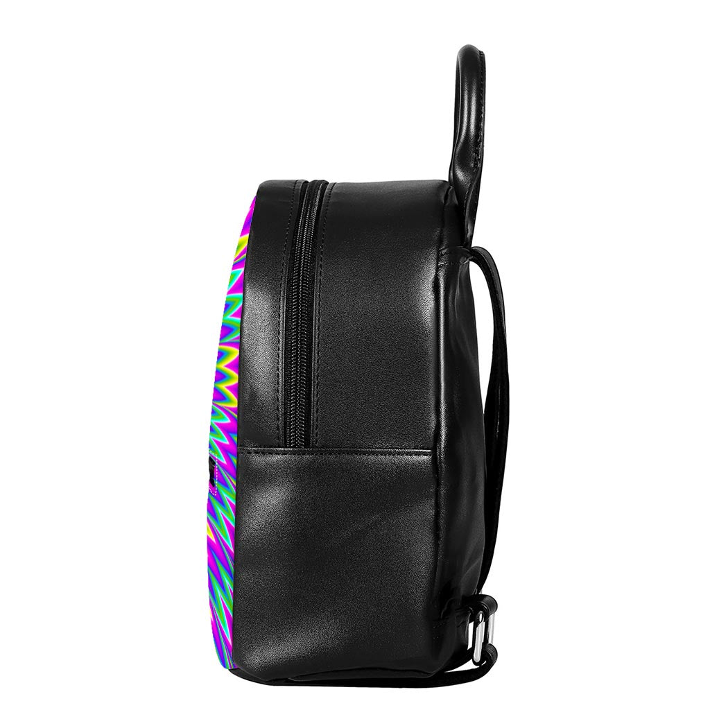 Spiky Spiral Moving Optical Illusion Leather Backpack