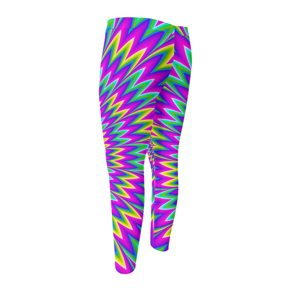 Spiky Spiral Moving Optical Illusion Men's Compression Pants