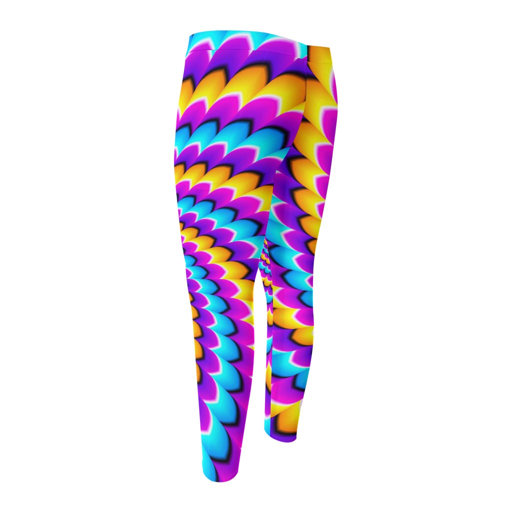 Spiral Colors Moving Optical Illusion Men's Compression Pants