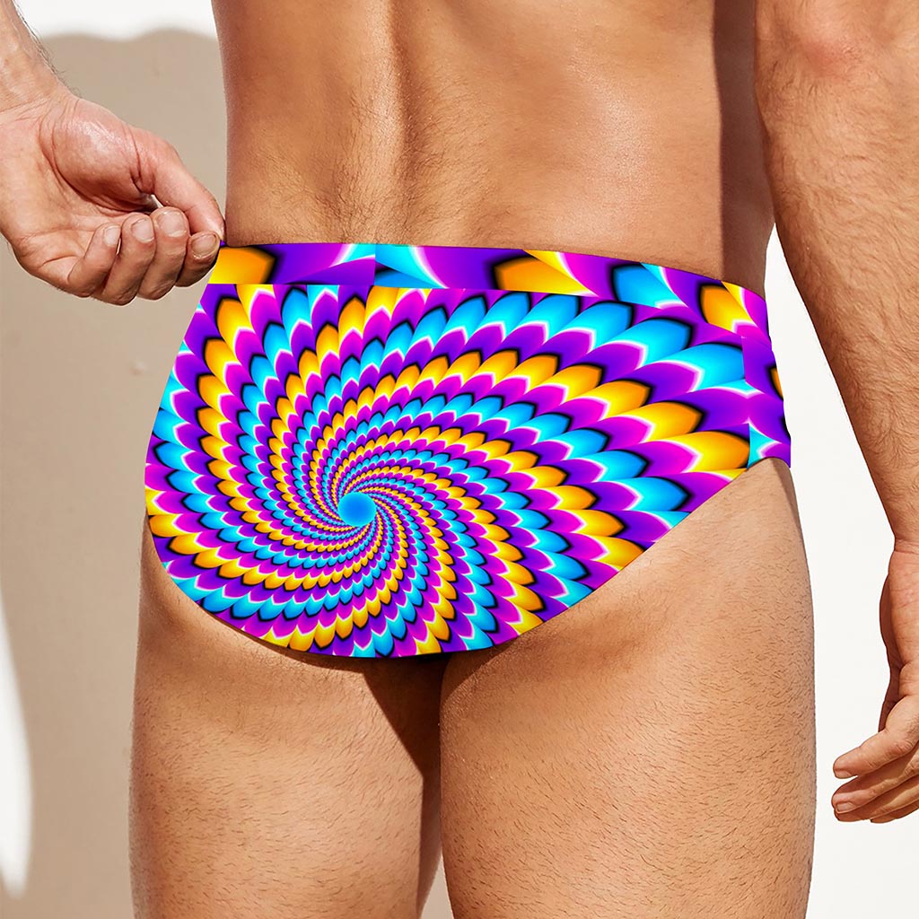 Spiral Colors Moving Optical Illusion Men's Swim Briefs