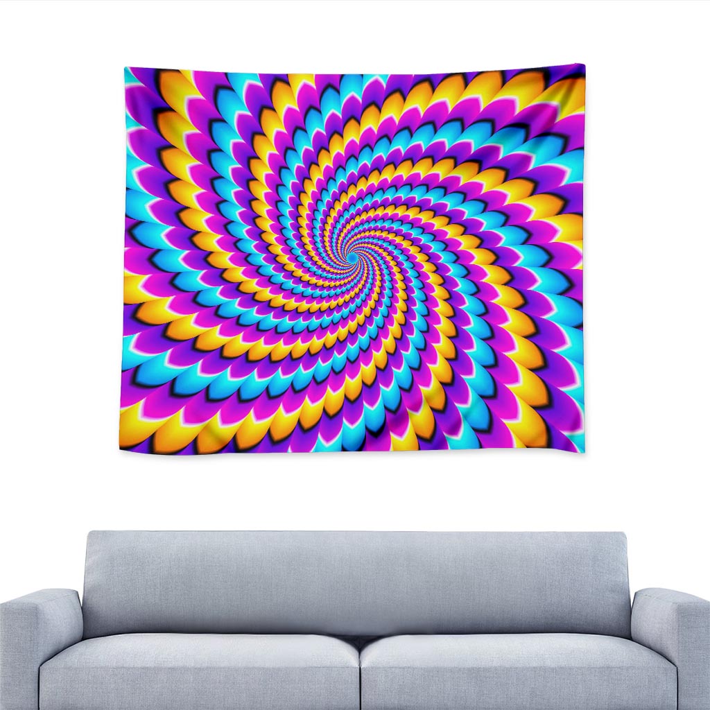 Spiral Colors Moving Optical Illusion Tapestry