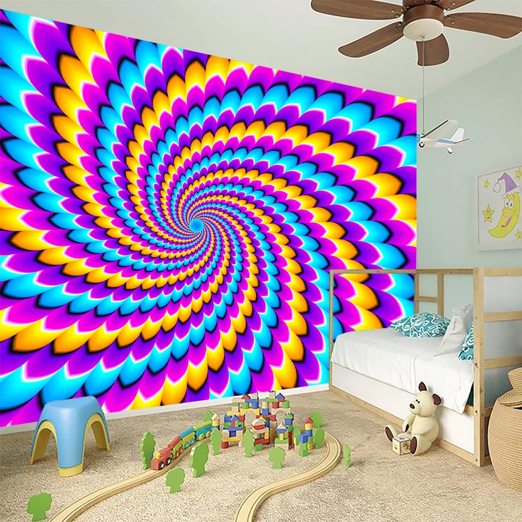 Spiral Colors Moving Optical Illusion Wall Sticker