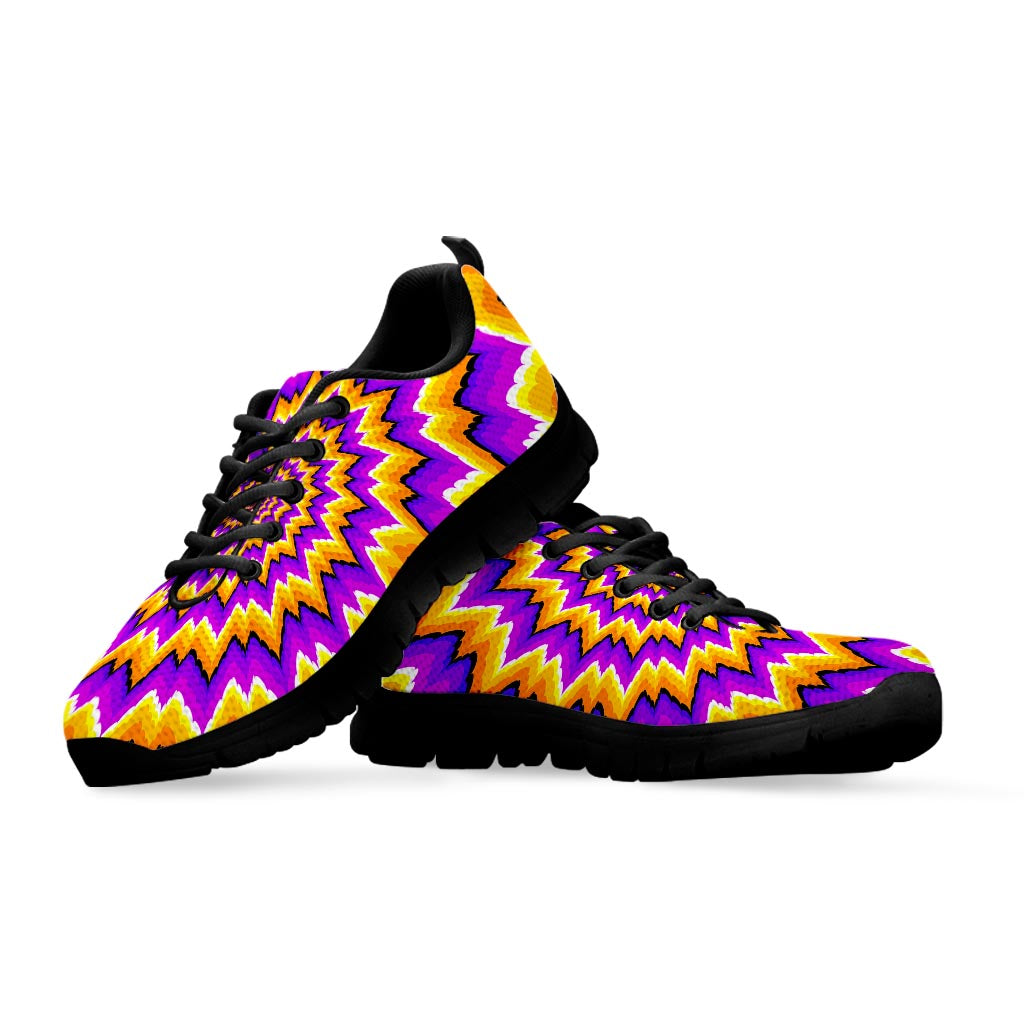 Spiral Expansion Moving Optical Illusion Black Running Shoes