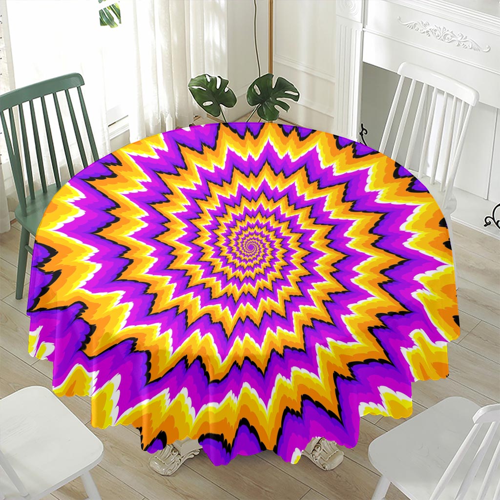 Spiral Expansion Moving Optical Illusion Waterproof Round Tablecloth