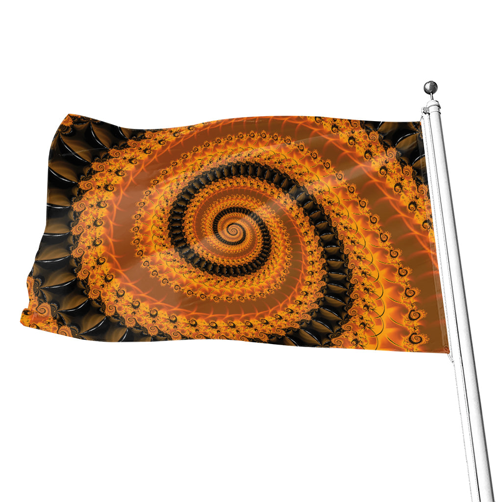 Spiral Fractal Print Flag